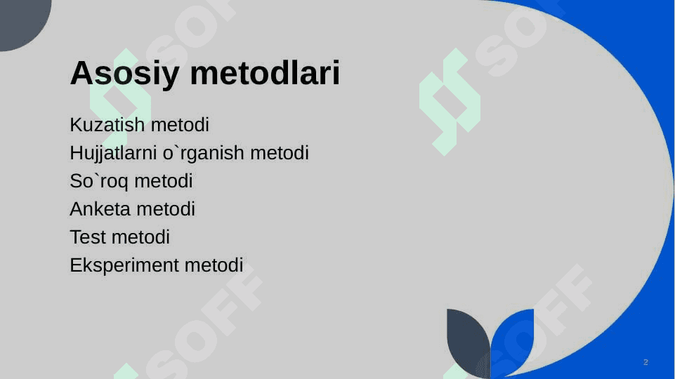 Ijtimoiy psixologiyaning metodlari. Anketa tuzish 2