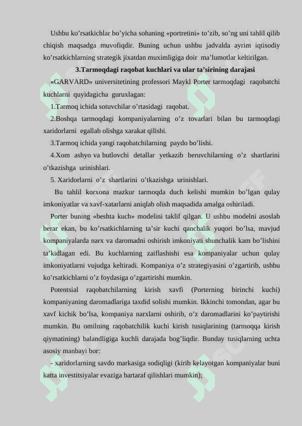 Tarmoqdagi asosiy iqtisodiy ko'rsatkichlari 1