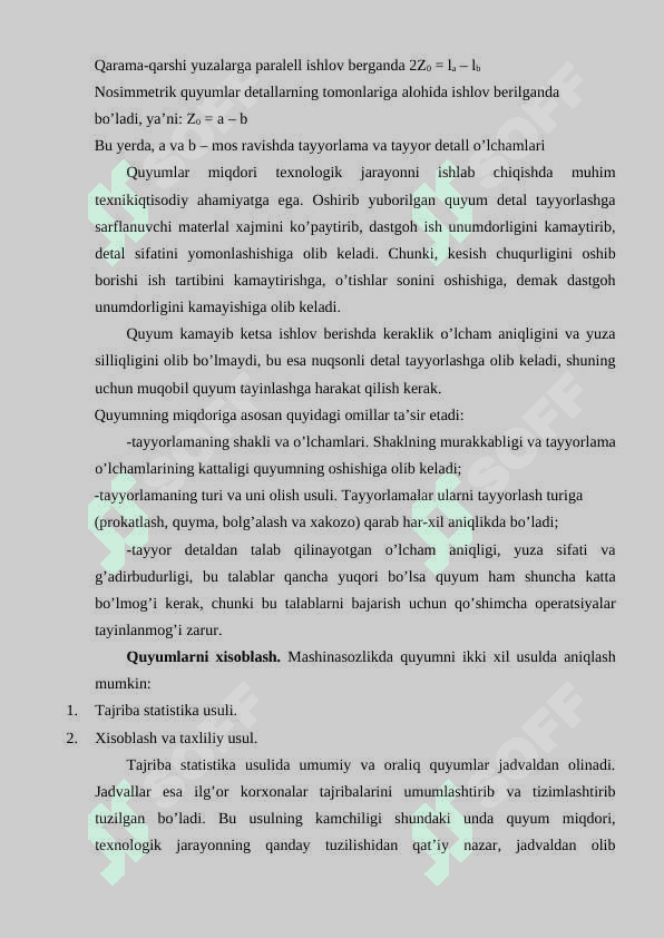 Detalga mexanik ishlov berishda asoslash sxemalari 3
