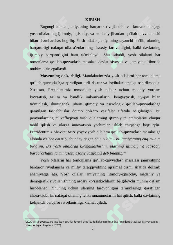 Yosh oilani har tomonlama qoʻllab-quvvatlash 2