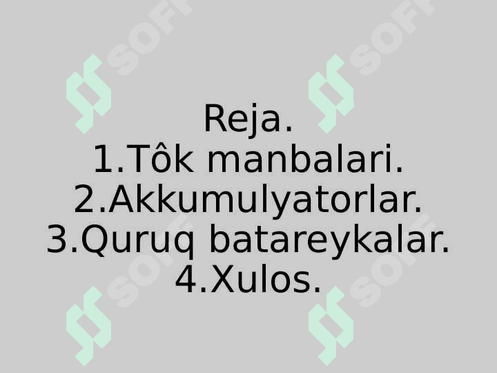 To'k manbalari,Akkumulyatorlar, Quruq batareykalar. 2