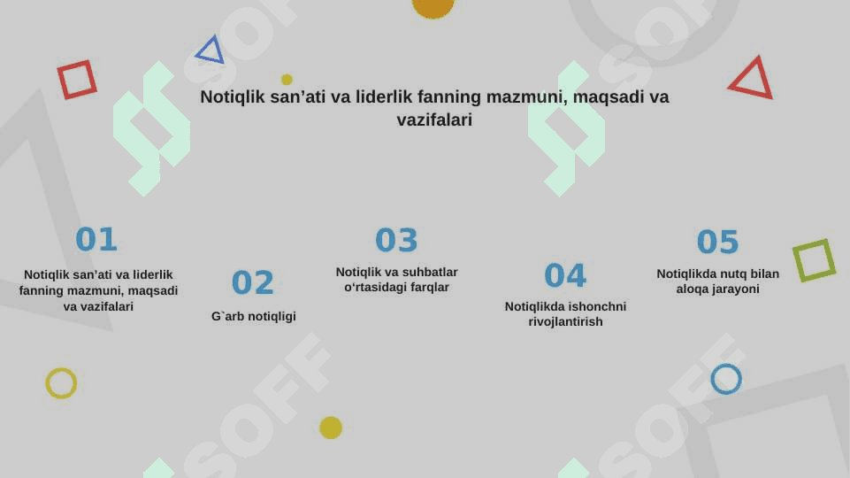 Notiqlik san’ati va liderlik fanning mazmuni, maqsadi va vazifalari 2