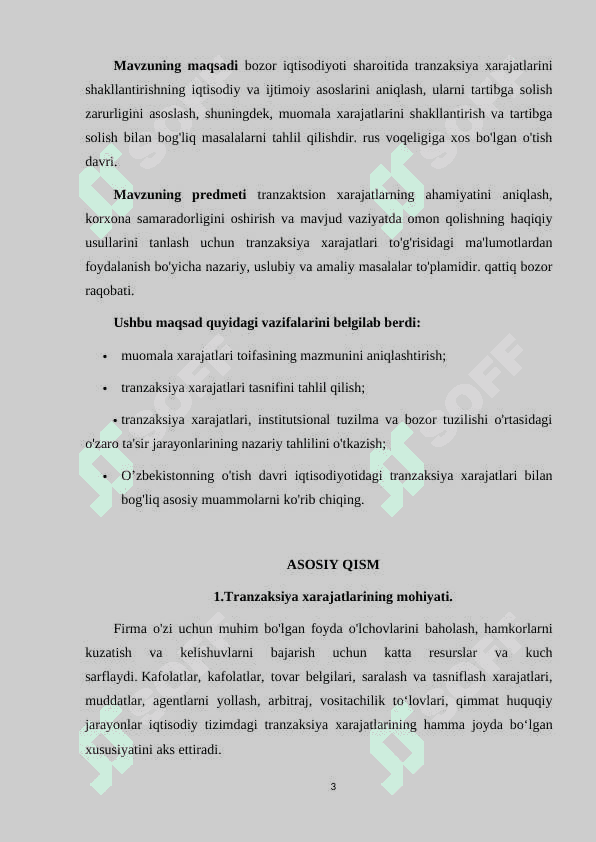 Oʻzbekistonda transaksiya xarajatlarini pasaytirish va ular tarkibini optimallashtirish. 3