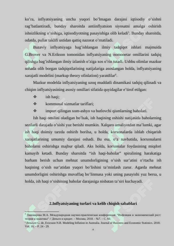 Inflyatsiyaning kelib chiqish sabablari va jilovlash yoʻllari. 6