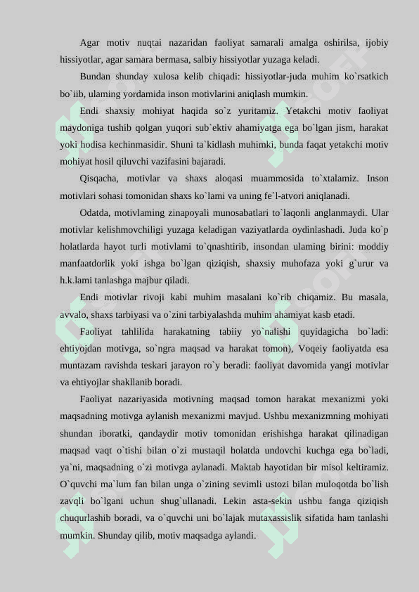 Motivatsiya nazariyalari.Motivatsion sohani tekshirish metodlari 3