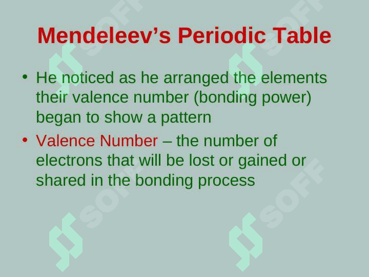 Mendeleev and his Periodic Table 4