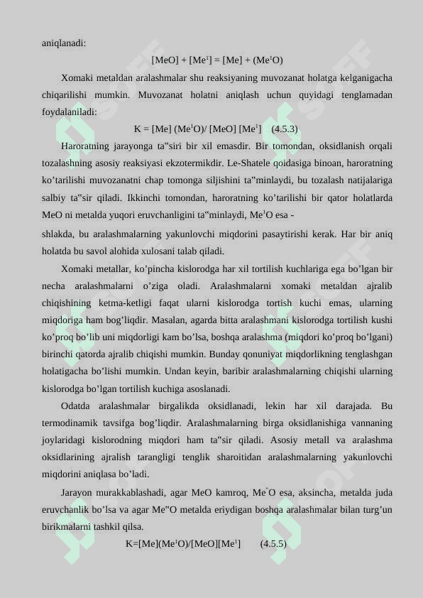 METALLARNI OKSIDLANISH ORQALI TOZALASH ASOSLARI 4