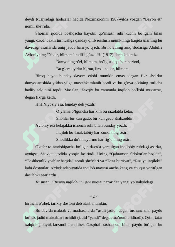 ADABIYOT – SO’Z SAN’ATI. XX ASR BOSHIDAGI O’ZBEK ADABIYOTI 4