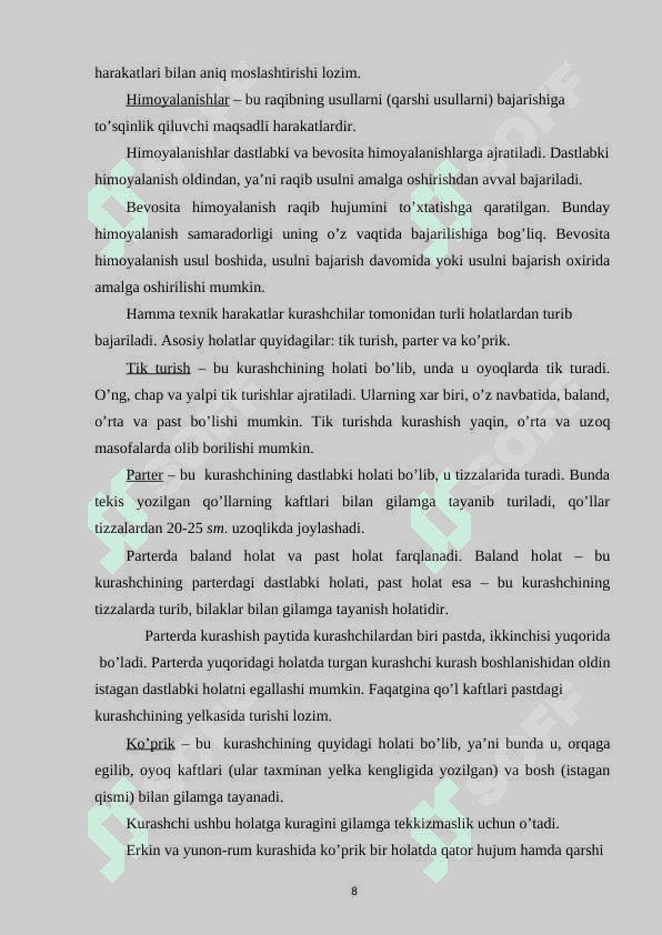 kiurash bo'yicha texnik tayyorgarlikning xususiyatlari 8