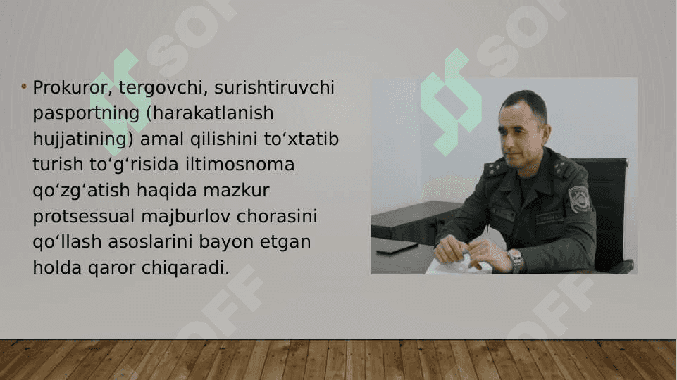 Pasportning (harakatlanish hujjatining) amal qilishini to‘xtatib 8