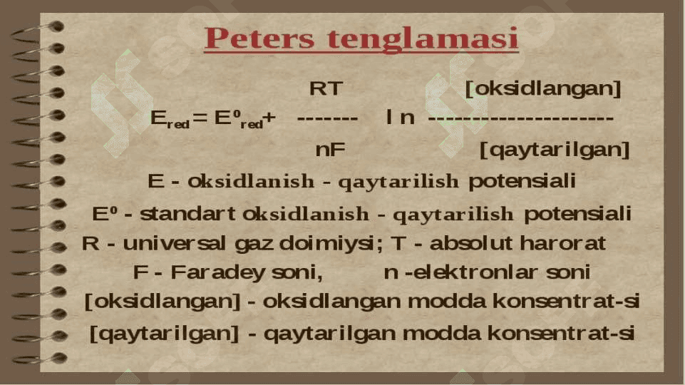 Vodorod elektrodi . Galvanik element haqida tushuncha . O’ta kuchlanish. 4