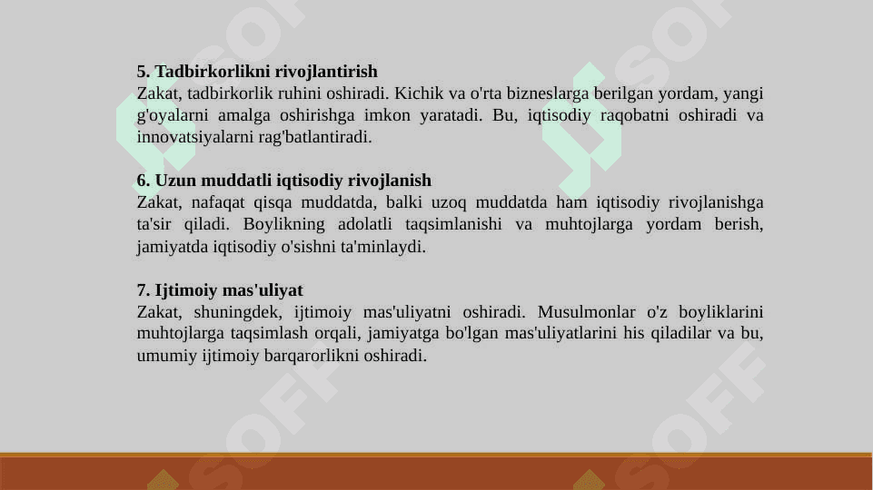 Zakot va uning iqtisodiy ahamiyati 8