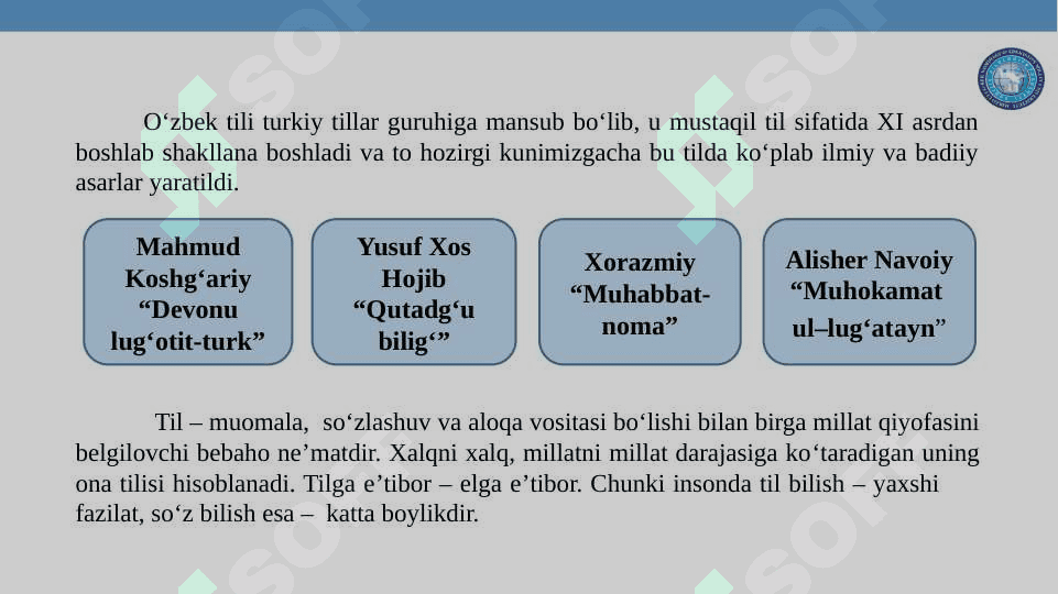 O‘ZBEK TILI – DAVLAT TILI  O‘ZBEK TILINING  ASOSIY  IMLO QOIDALARI 3