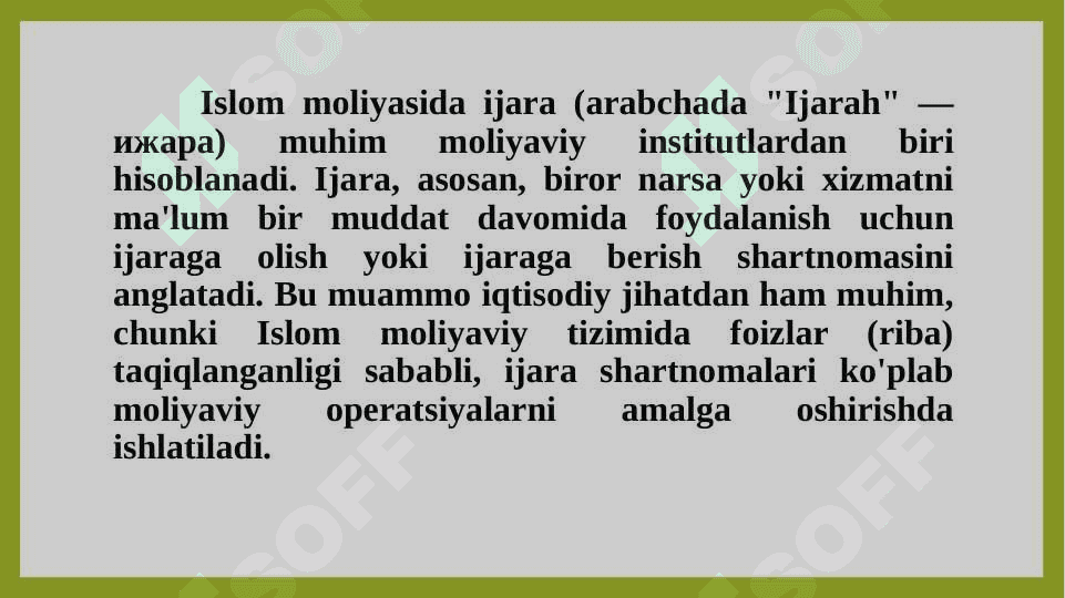 ISLOM MOLIYASIDA IJARA 3