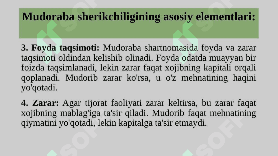 Islom moliyasida mudoraba sherikchiligi 5