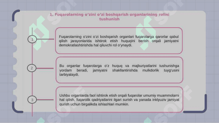 Fuqarolarning o'zini-o'zi boshqarish organlarining faoliyati va ularning jamiyatni demokratlashda tutgan o'rni 3