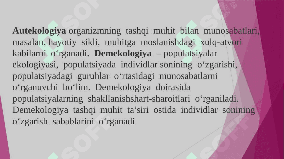 EKOLOGIYANING RIVOJLANISHI, BO‘LIMLARI VA METODLARI 8