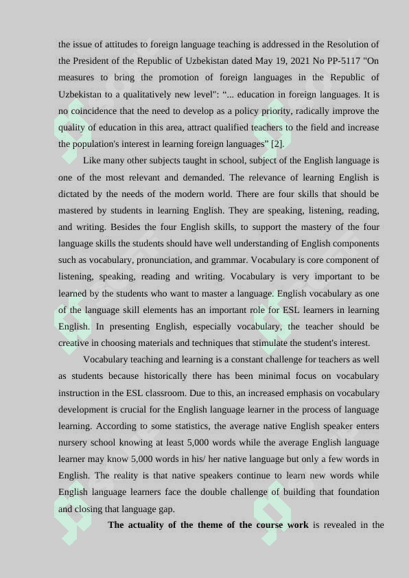 Strategies for teaching esl vocabulary: theory and techniques 5