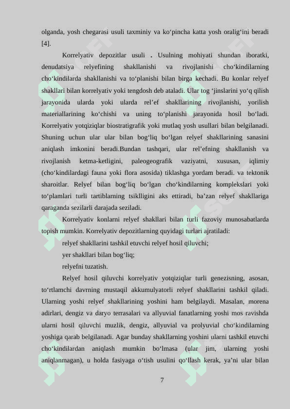 Yer yuzasi relyefi va uni hosil qiluvchi omillar 7