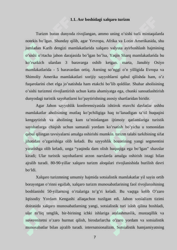 Yevropaning turizm rivojlangan davlatlari geografiyasi 7
