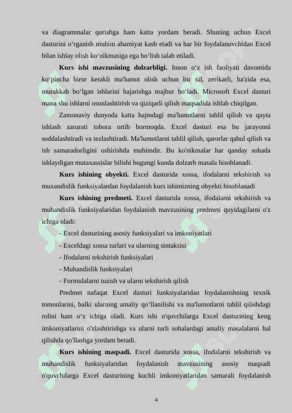 Excel dasturida xossa, ifodalarni tekshirish va muxandislik funksiyalardan foydalanish 4