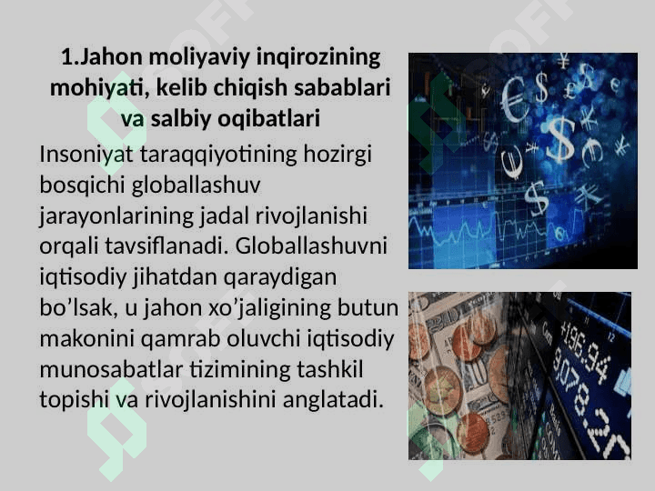 Jahon moliyaviy inqirozlari va ularning jahon iqtisodiyotiga ta'siri 5
