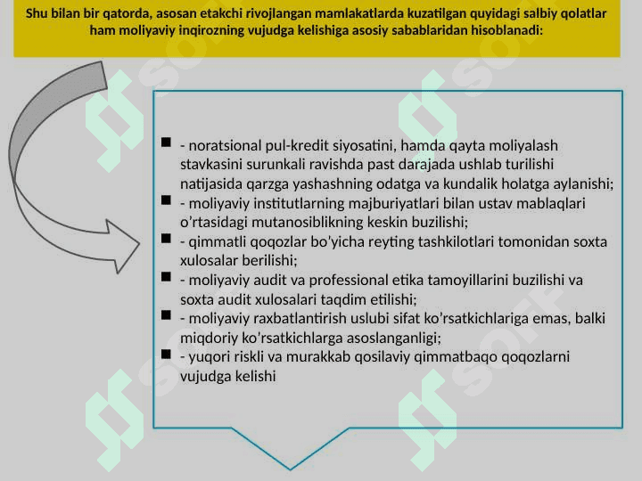 Jahon moliyaviy inqirozlari va ularning jahon iqtisodiyotiga ta'siri 8