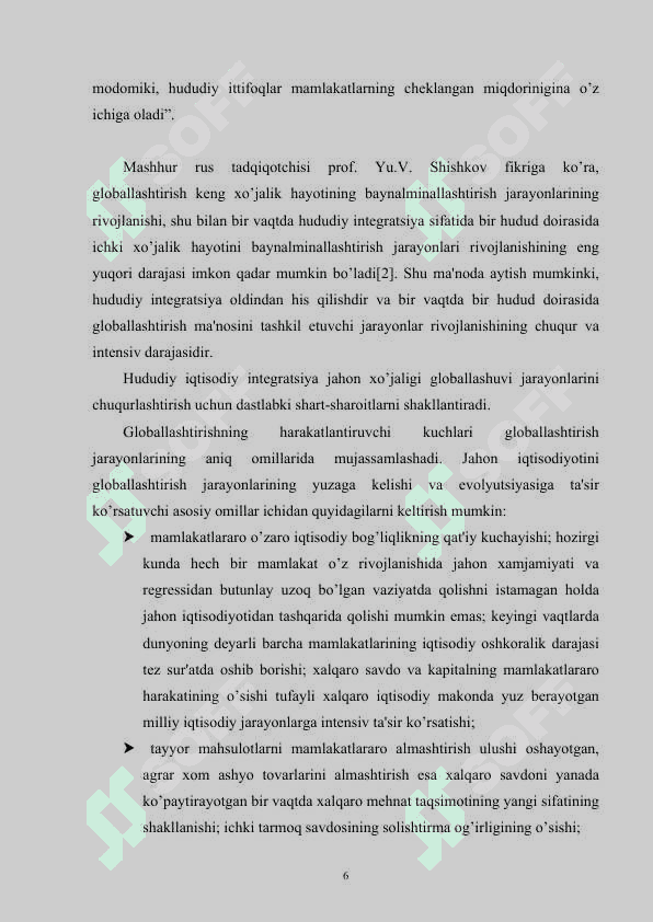 Jahoniqtisodiyotininggloballashuvixususiyatlarivamilliyiqtisodiyotga ta’siri. 6
