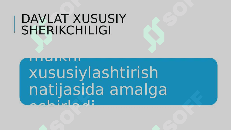 Davlat xususiy sherikchiligi 7