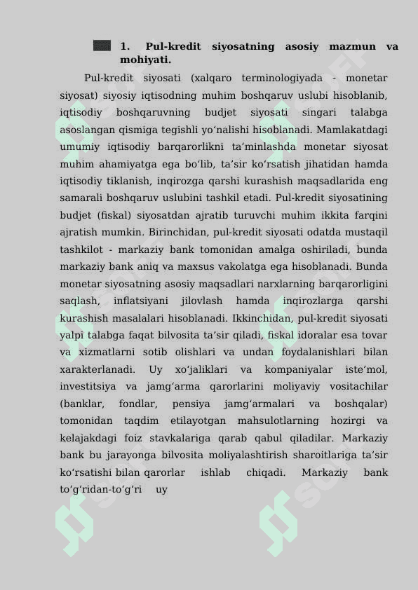 PUL-KREDIT SIYOSATI 2