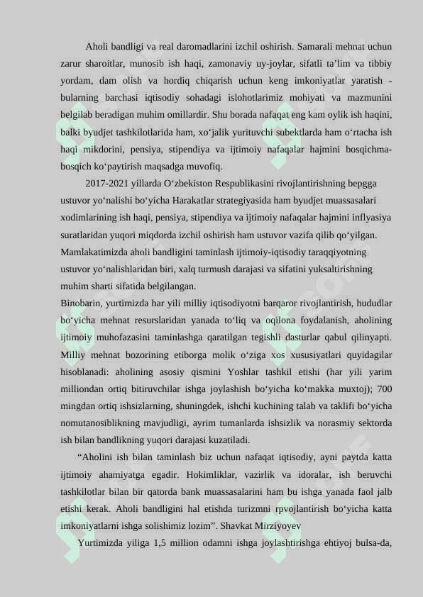 O‘zbekiston Respublikasidagi ijtimoiy o‘zgarishlar. 2