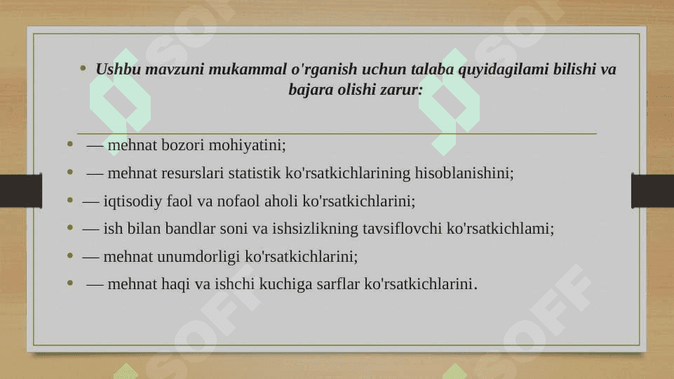 Mehnat bozori statistikasi 2
