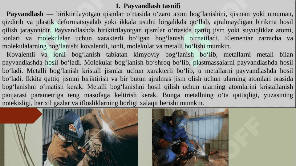 Portlatib payvandlash Ultratovushli payvandlash. 2