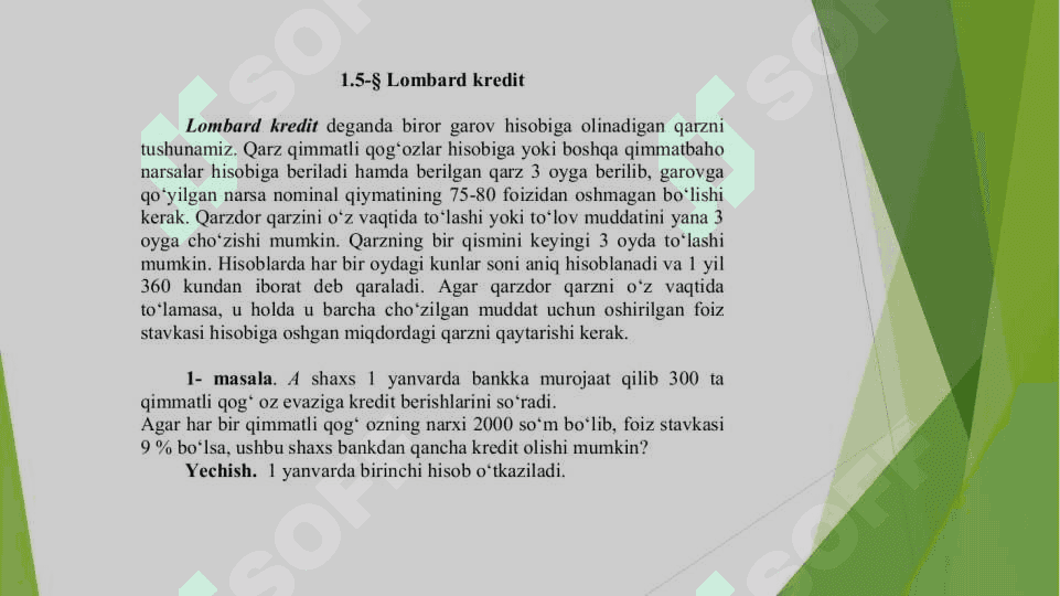 Ekvivalent foizlar. Diskontlash usullari 8