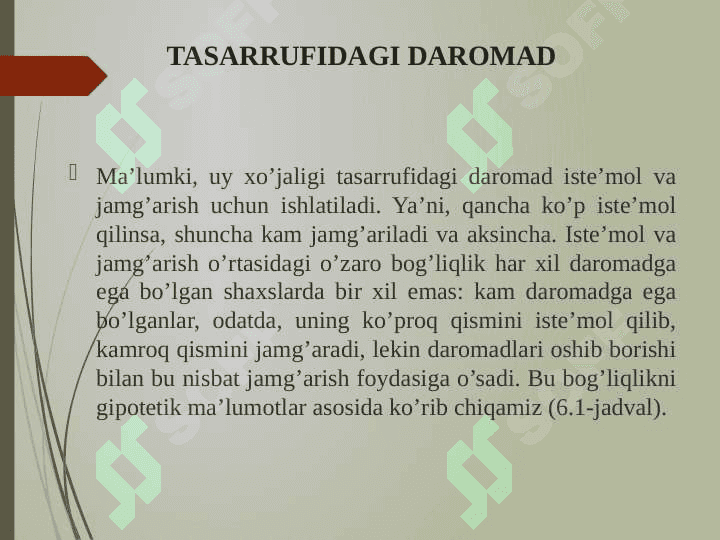 ISTE’MOL, JAMG‘ARISH VA INVESTITSIYA FUNKTSIYALARI 5