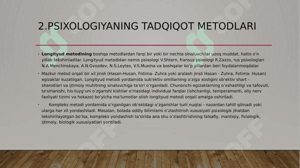 Hozirgi zamon psixologiyasining tadqiqot metodlari 7