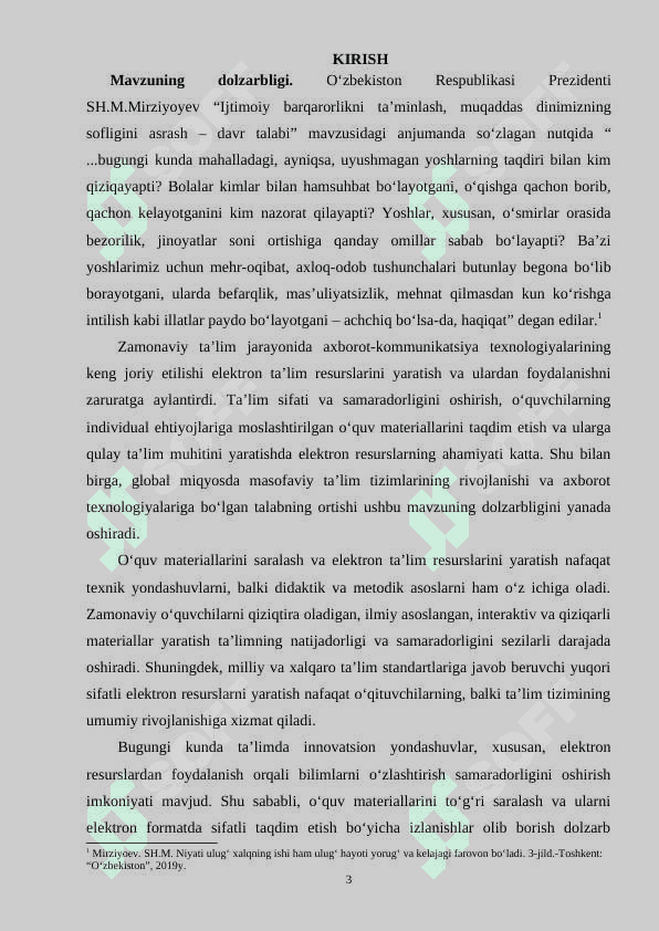 O’quv materiallarini saralash va elektron ta’lim resurslarini yaratish strukturasini tuzish. 3