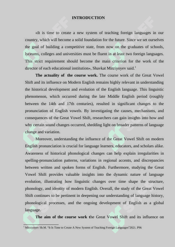 The Great vowel shift and its influence on modern English 3