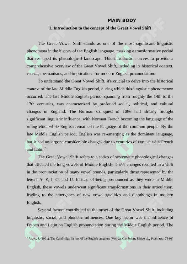 The Great vowel shift and its influence on modern English 6