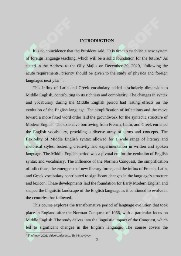 Middle English and evolution of language after 1066 3