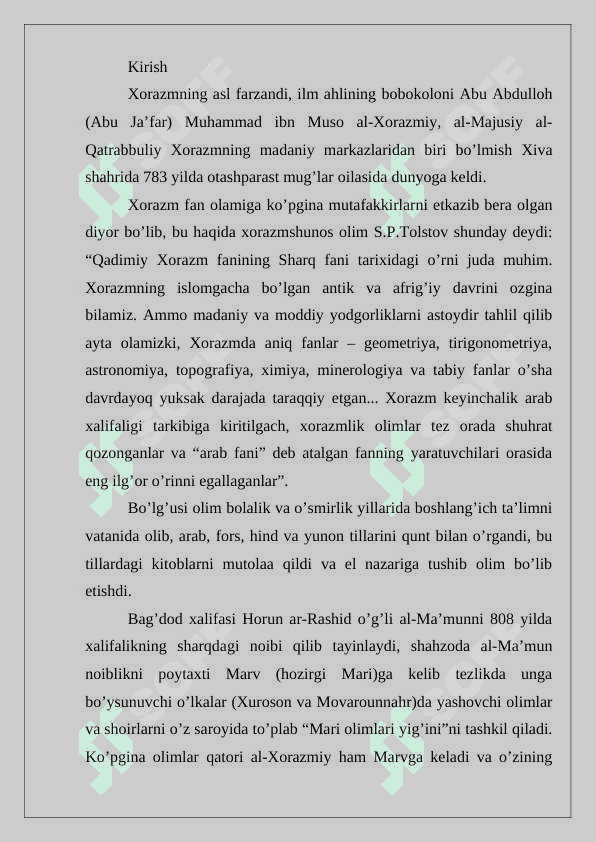 Muhammad Xorazmiyning lotin tiliga tarjima qilingan asarlari 2
