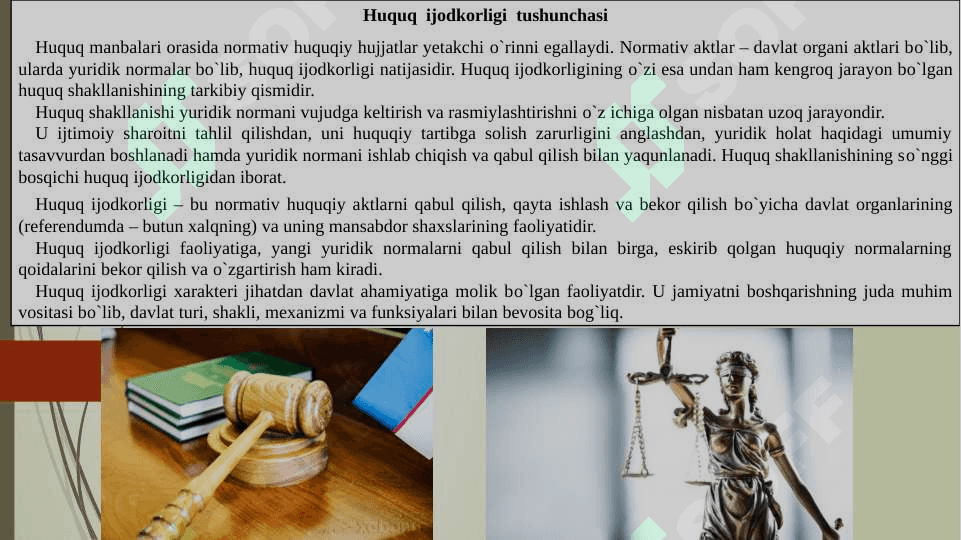 Huquq ijodkorligi tushunchasi, turlari, prinsiplari 2