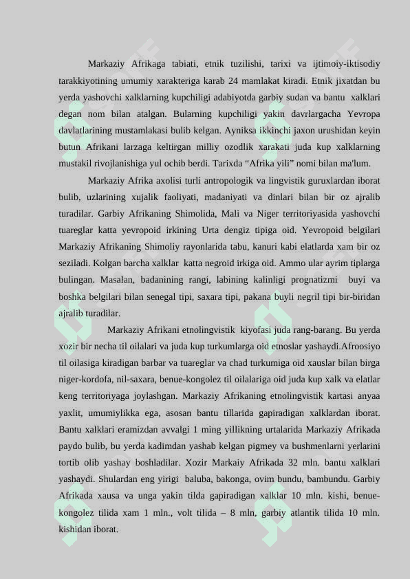 Markaziy afrika xalqlari ma'naviy madaniyati 3