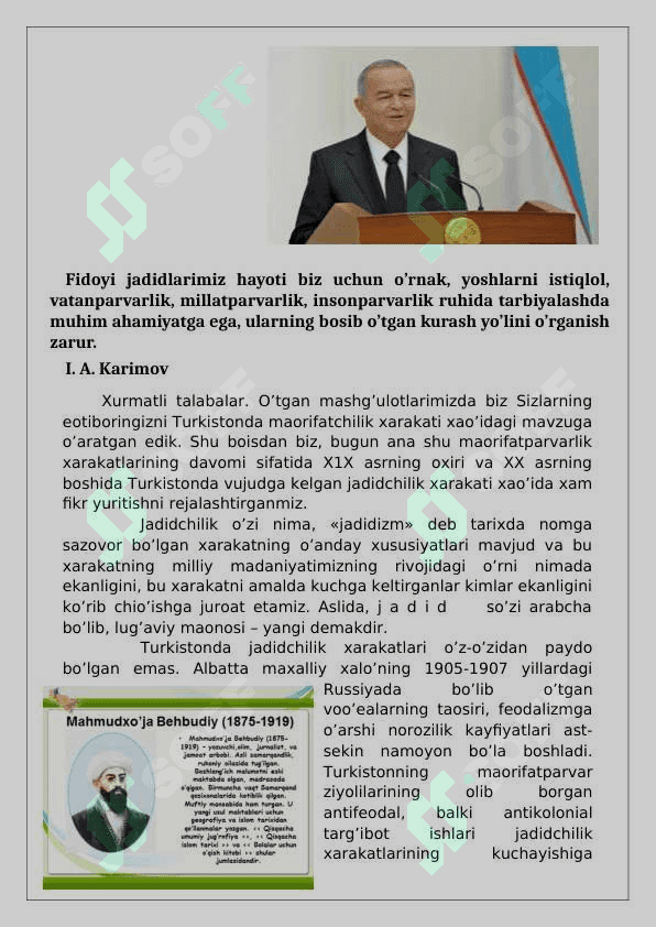 Jadidlarning  milliy madaniyatimiz rivojiga qo’shgan xisssasi 3