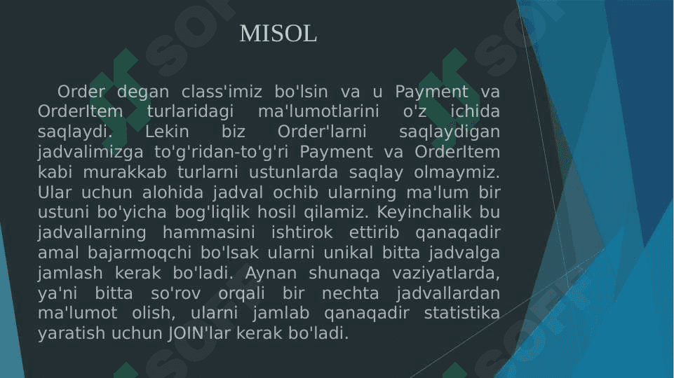 Bir nechta jadvallar birlashtirish, «JOIN» lar bilan ishlash 4