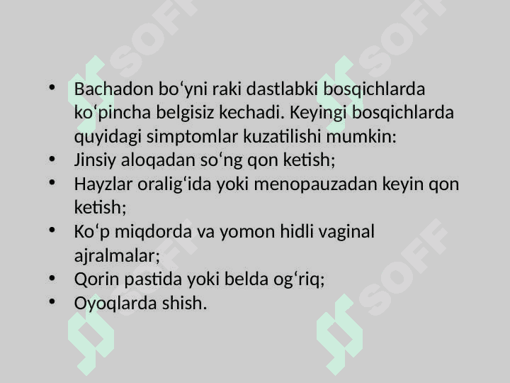 Bachadon bo'yni raki kasalligi 8