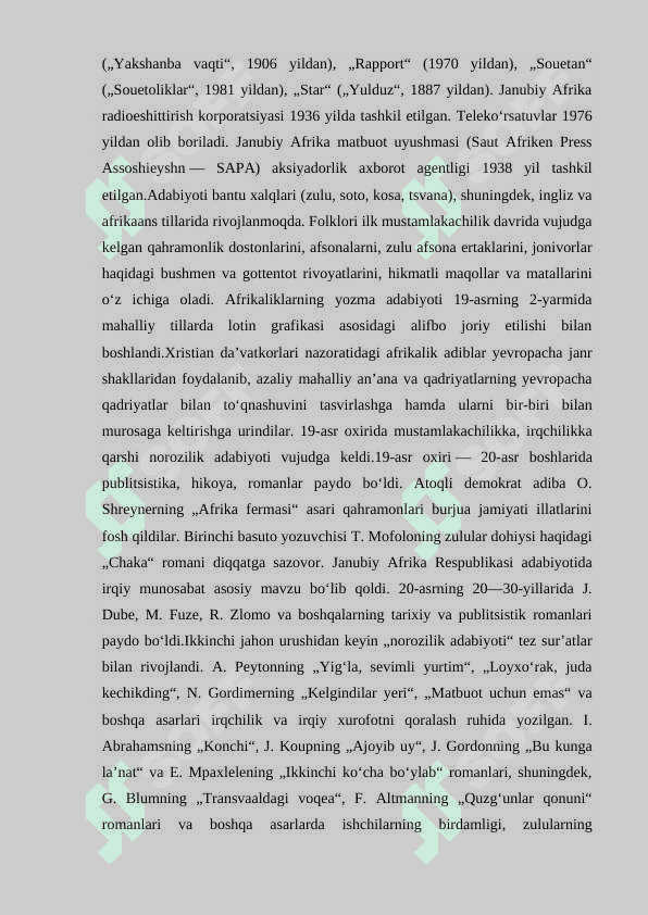JANUBIY AFRIKA RESPUBLIKASI TURIZMI 6
