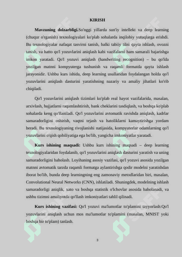 DEEP LEARNING DAN FOYDALANIB QO’L YOZUVLARINI ANIQLASH DASTURINI YARATISH 3