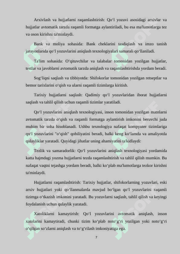 DEEP LEARNING DAN FOYDALANIB QO’L YOZUVLARINI ANIQLASH DASTURINI YARATISH 7