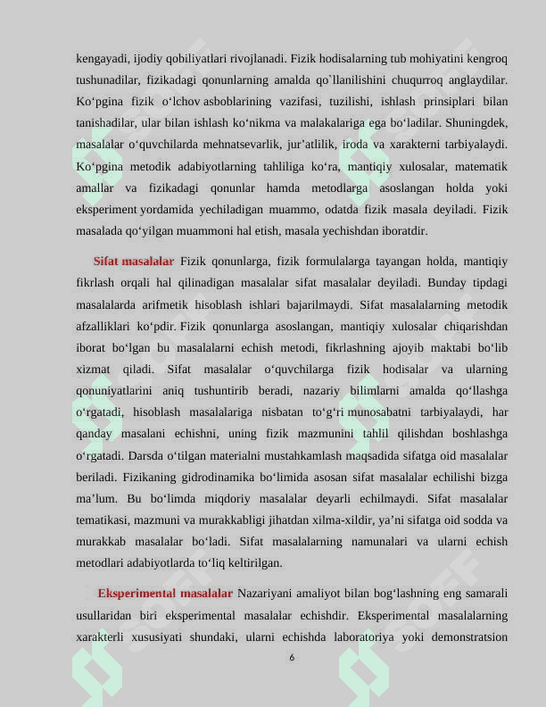 Fizikadan masalalar turlari va yechish metodikasi 6